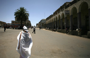 A central square in the Eritrean capital city of Asmara on May 11, 2008. (Radu Sigheti/Reuters)