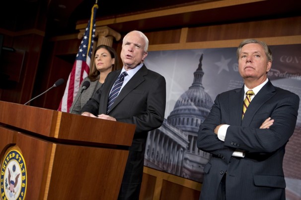 John McCain (R-Ariz.) and Lindsey O. Graham (R-S.C.)
