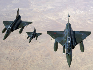 French Mirage 2000 D aircrafts flying over Mali